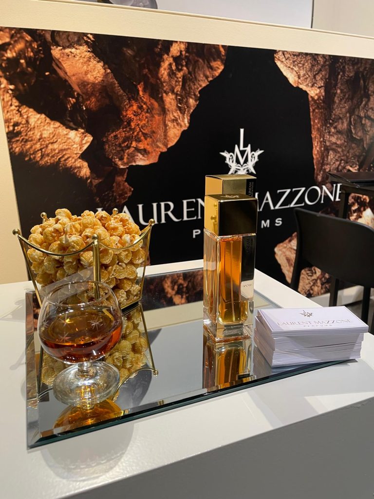 in foto il nuono profumo di Laurent mazzone presentata al pitti fragranze