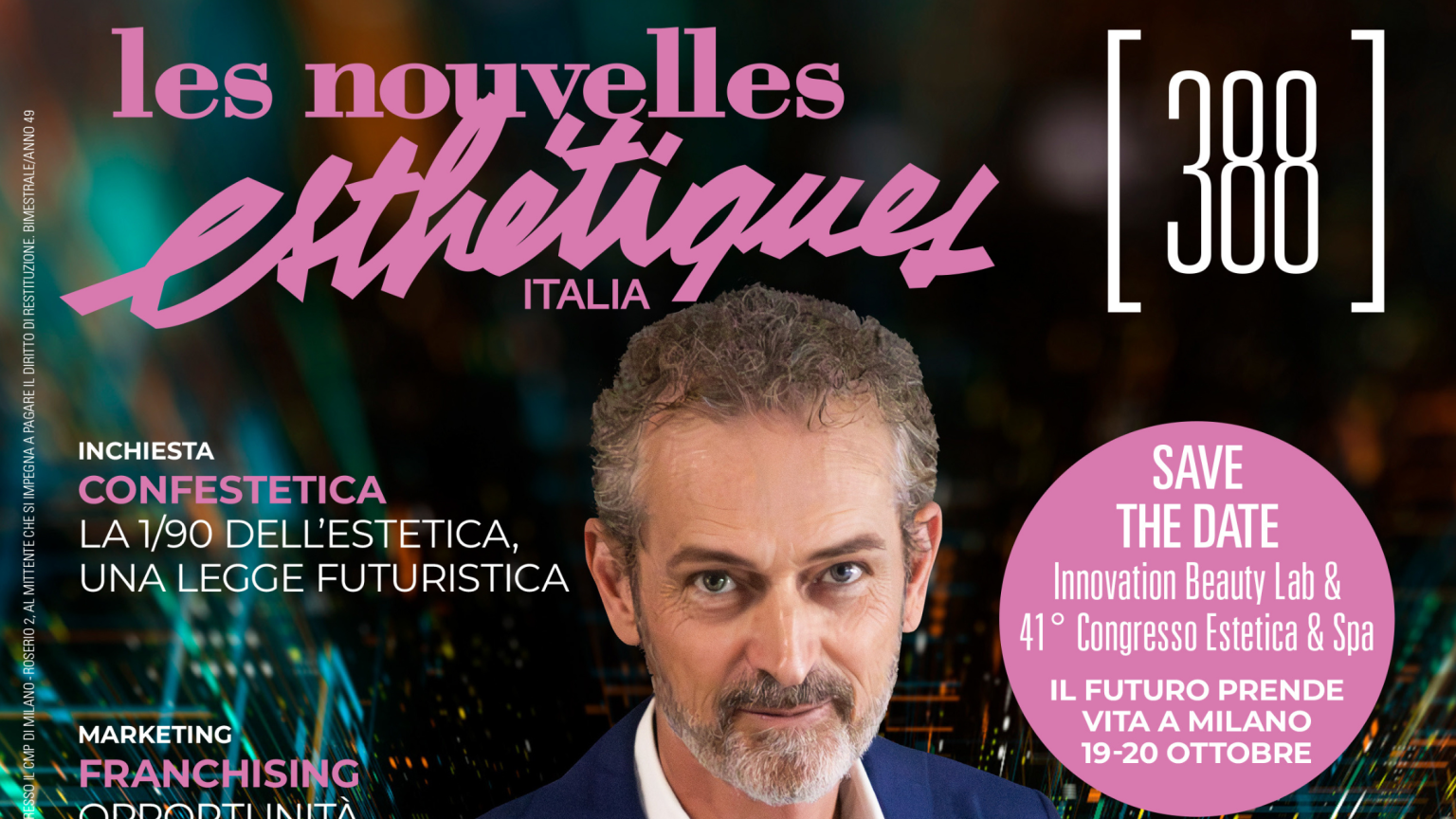 in foto la cover della rivista 387 di Lne italia, rivista di estetica professionale e bellezza.