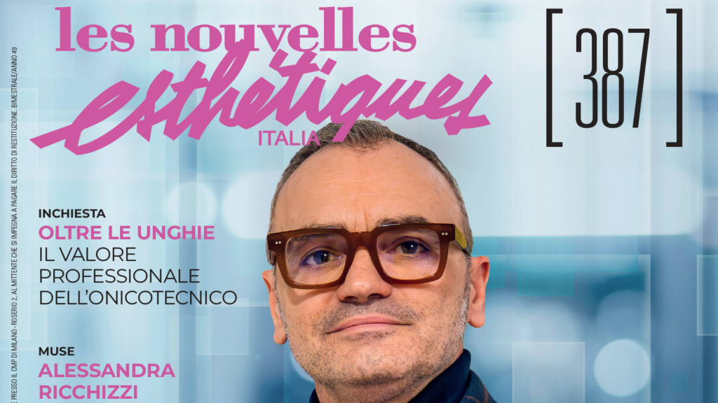 in foto la cover della rivista 387 di Lne italia, rivista di estetica professionale dedicata al cambiamento.