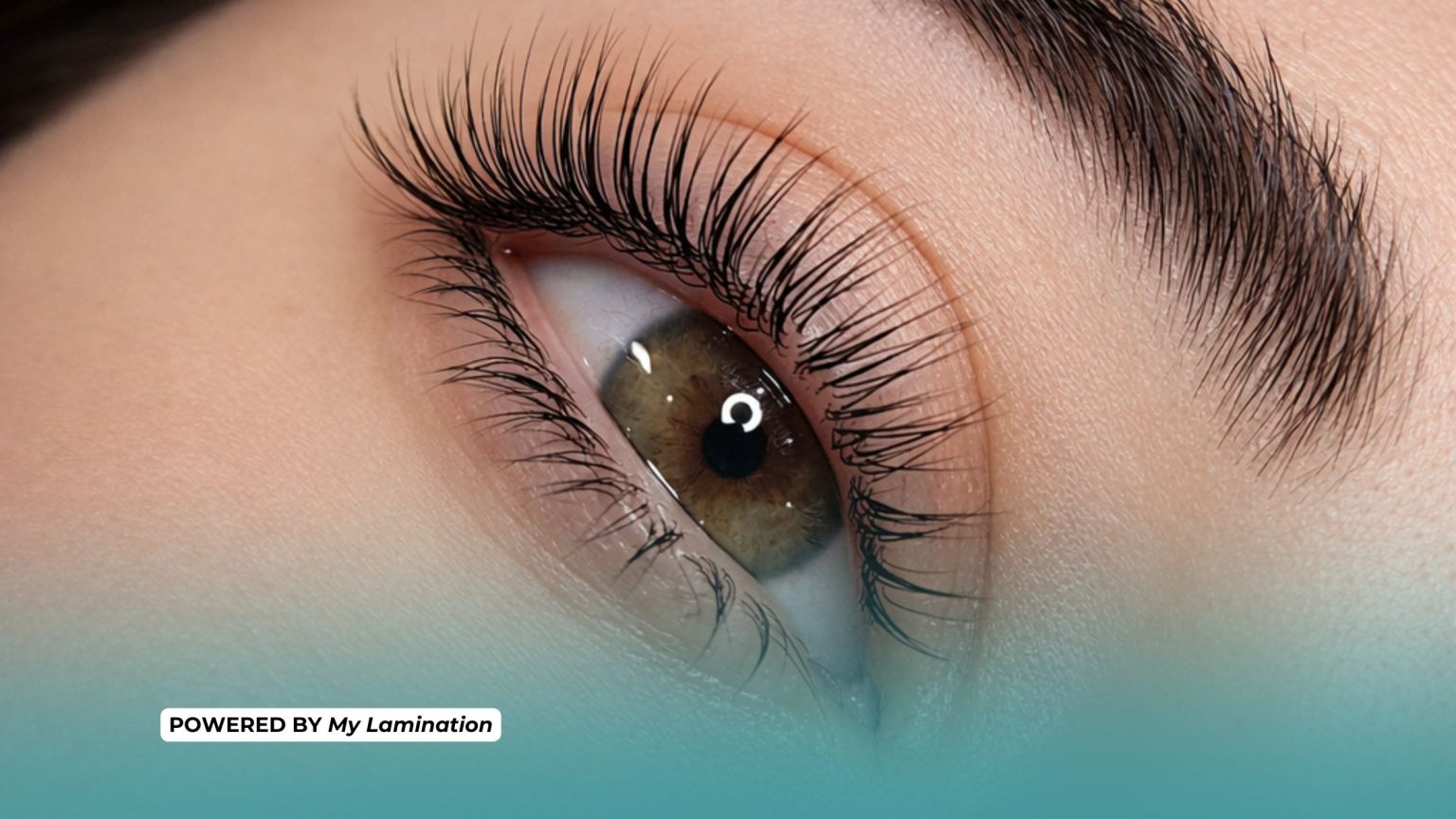 in foto un occhio marrone che ha effettuato la laminazione coreana