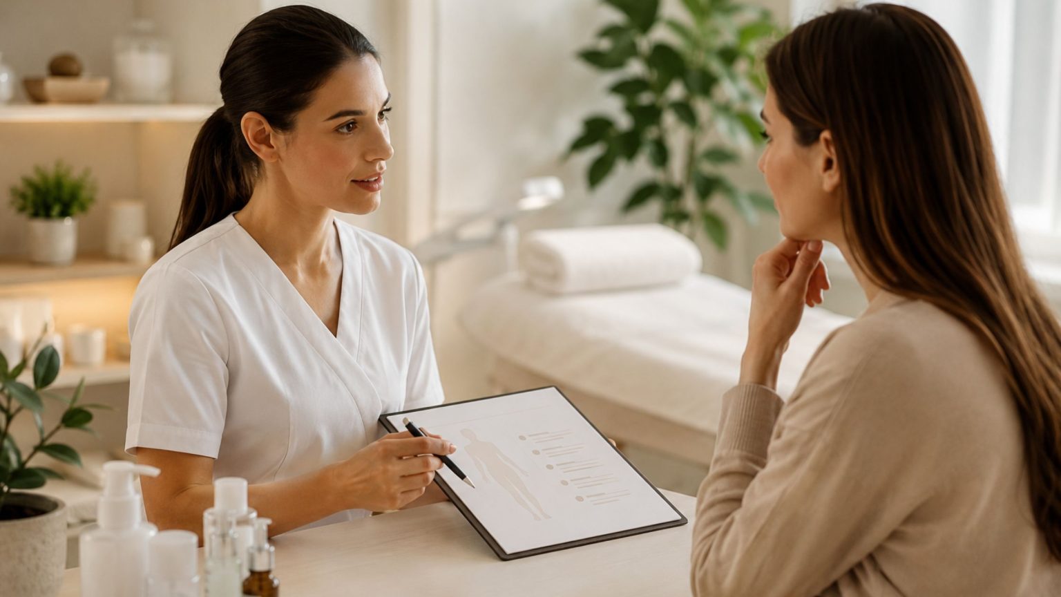 Consulenza professionale in centro estetico per il mantenimento dei risultati dei trattamenti durante l’estate.